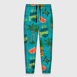 Брюки на резинке мужские Enjoy summer pattern - pineapple, цвет: 3D-принт