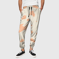 Брюки на резинке мужские Бежевый пятнистый паттерн, цвет: 3D-принт — фото 2