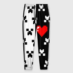 Брюки на резинке мужские Minecraft pattern love, цвет: 3D-принт