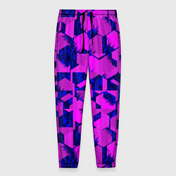 Брюки на резинке мужские Абстракция темно фиолетовый геометрический фон, цвет: 3D-принт