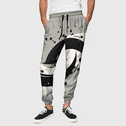 Брюки на резинке мужские Инь-янь абстракция - нейроарт, цвет: 3D-принт — фото 2