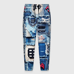 Мужские брюки Геймерские знаки на пэчворк