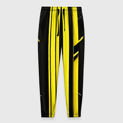 Мужские брюки Толстые жёлтые полосы на чёрном фоне