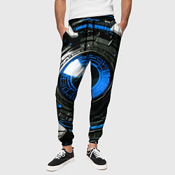 Брюки на резинке мужские Синяя сфера киберпанк, цвет: 3D-принт — фото 2