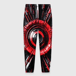 Мужские брюки Чёрно-красная сфера киберпанк