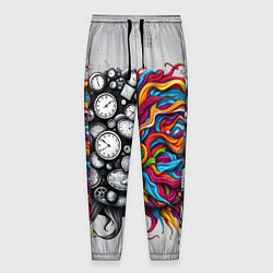 Брюки на резинке мужские Полушария мозга, цвет: 3D-принт