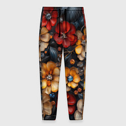 Мужские брюки Объемные бутоны цветов