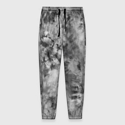 Брюки на резинке мужские Серый тай дай - абстракция, цвет: 3D-принт