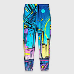 Брюки на резинке мужские Космический город, цвет: 3D-принт