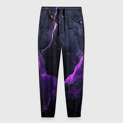 Брюки на резинке мужские Фиолетово-черная объемная текстура, цвет: 3D-принт