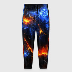 Брюки на резинке мужские Лада и лед в разломе плит, цвет: 3D-принт