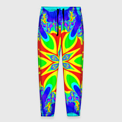 Брюки на резинке мужские Неоновая психоделика узор, цвет: 3D-принт
