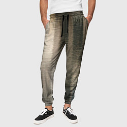 Брюки на резинке мужские Размытые серо-бежевые полосы, цвет: 3D-принт — фото 2