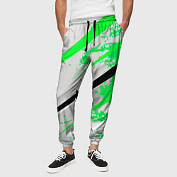 Брюки на резинке мужские Color white light green, цвет: 3D-принт — фото 2