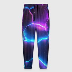 Мужские брюки Синие и фиолетовые молнии в разломе