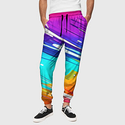 Брюки на резинке мужские Радужные брызги краски текстура, цвет: 3D-принт — фото 2