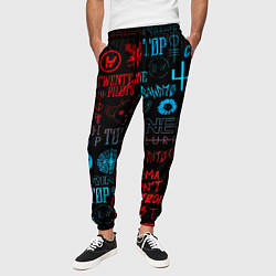 Брюки на резинке мужские Twenty one pilots rock pattern, цвет: 3D-принт — фото 2