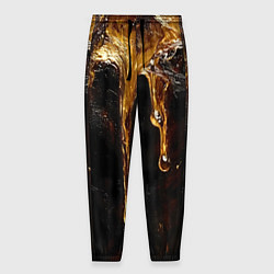 Брюки на резинке мужские Стекающий мед - текстура, цвет: 3D-принт