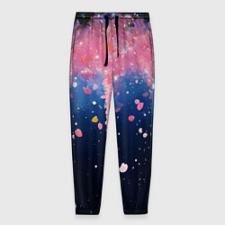 Брюки на резинке мужские Розово-синяя текстура, цвет: 3D-принт