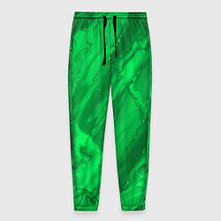 Брюки на резинке мужские Зелёный малахитовый абстракция камень, цвет: 3D-принт