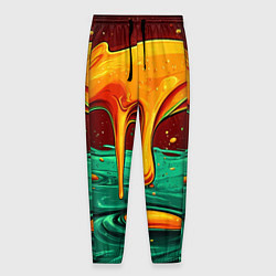 Брюки на резинке мужские Оранжевая клякса текстура, цвет: 3D-принт