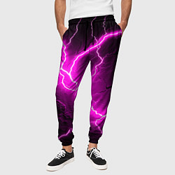 Брюки на резинке мужские The color is pink and black, цвет: 3D-принт — фото 2