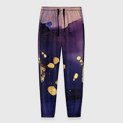 Брюки на резинке мужские Золотая краска на текстуре, цвет: 3D-принт