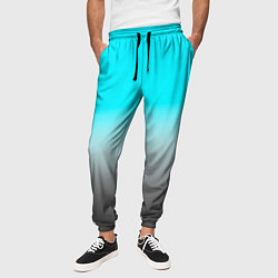 Брюки на резинке мужские Серо-голубой светлый градиент, цвет: 3D-принт — фото 2