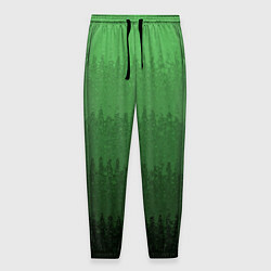Брюки на резинке мужские Зеленый градиент текстурные полосы, цвет: 3D-принт