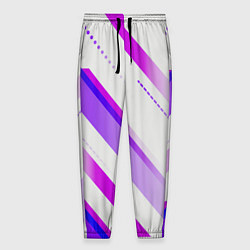 Брюки на резинке мужские Color white pink, цвет: 3D-принт