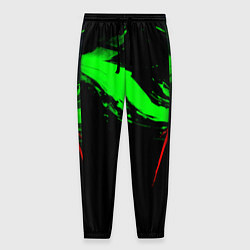 Брюки на резинке мужские Color black green red, цвет: 3D-принт