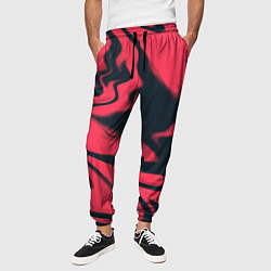 Брюки на резинке мужские Color black red, цвет: 3D-принт — фото 2