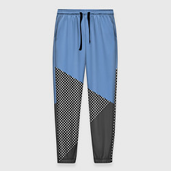 Брюки на резинке мужские Сине-серый геометричный, цвет: 3D-принт