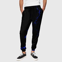 Брюки на резинке мужские Color black blue, цвет: 3D-принт — фото 2