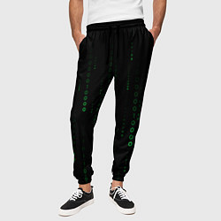 Брюки на резинке мужские Color black green, цвет: 3D-принт — фото 2