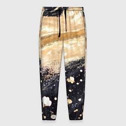 Мужские брюки Золотая текстура на черном фоне