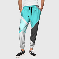 Брюки на резинке мужские Color black blue, цвет: 3D-принт — фото 2