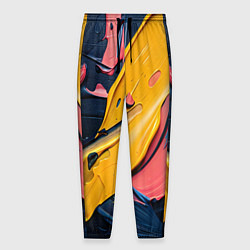 Брюки на резинке мужские Мазки акриловой краски, цвет: 3D-принт