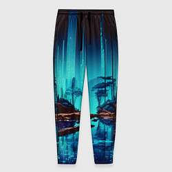 Брюки на резинке мужские В неоновом лесу, цвет: 3D-принт