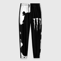 Брюки на резинке мужские Monster energy краски белые, цвет: 3D-принт