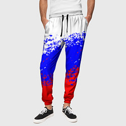 Брюки на резинке мужские Патриот - флаг, цвет: 3D-принт — фото 2