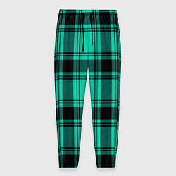 Брюки на резинке мужские Checkered turquoise, цвет: 3D-принт