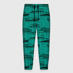 Брюки на резинке мужские Корабли плывут по Неве, цвет: 3D-принт