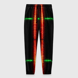 Брюки на резинке мужские Color black green red lines, цвет: 3D-принт