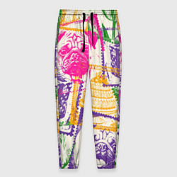 Брюки на резинке мужские Мопс и праздник, цвет: 3D-принт