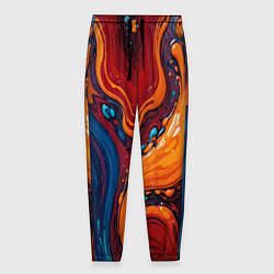 Брюки на резинке мужские Пламя и синева, цвет: 3D-принт