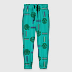 Брюки на резинке мужские Мячи и полосы, цвет: 3D-принт