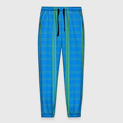 Брюки на резинке мужские Color light blue cage, цвет: 3D-принт
