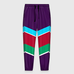 Брюки на резинке мужские Фиолетовый с полосами, цвет: 3D-принт