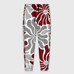 Брюки на резинке мужские Цветы cherry and grey pattern, цвет: 3D-принт